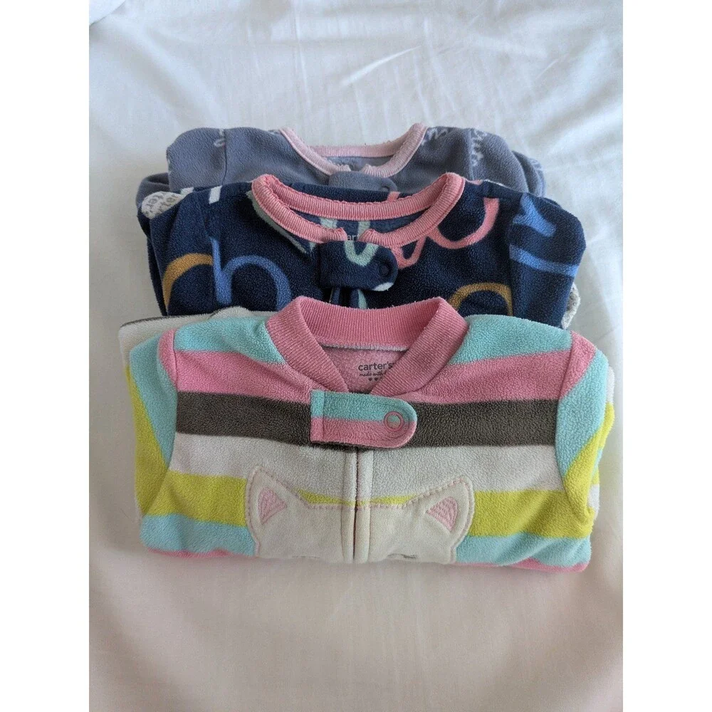 Carter's Fleece Footie Pajama Bundle, 6m